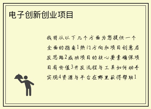 电子创新创业项目